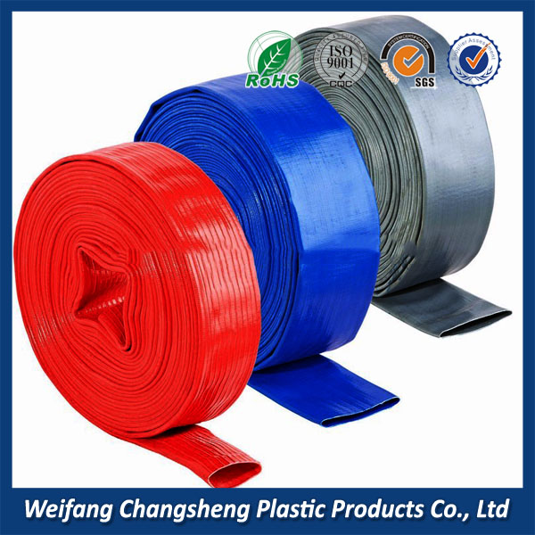 plastic lay flat conveying hose with different size and color